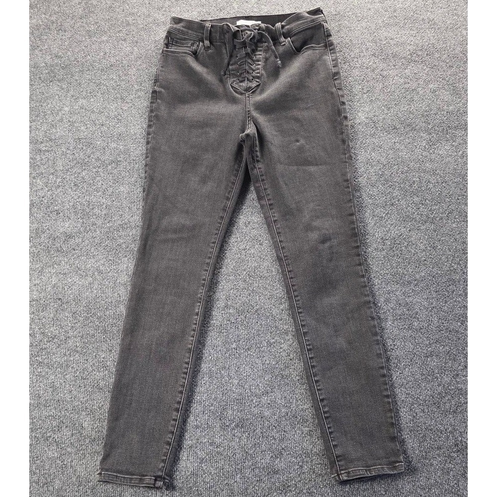 PacSun‎ Womens Super High Rise Jegging Black Lace Up Front Skinny Jeans Size 28